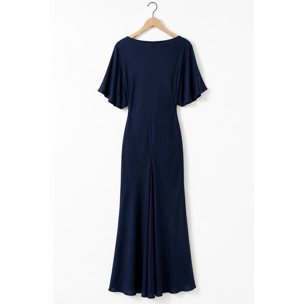 Reformation Caila Silk Maxi Dress Navy Blue Size S NWT - Picture 6 of 10